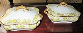 Antique H&C Depose France Covered Square Serving China