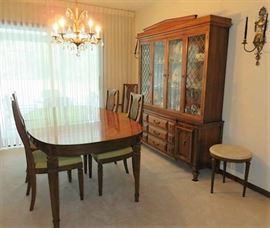 Vintage Dining Room Table/6 Chairs with Matching China Hutch