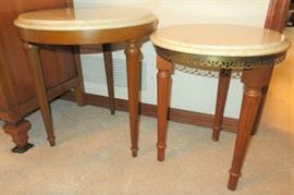Small Vintage Marble Top Accent Tables