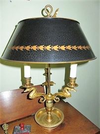 Antique Swan Neck Bouillotte Lamp
