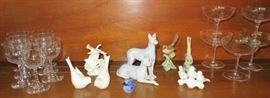 Crystal Stemware, Bird/Dog Figurines