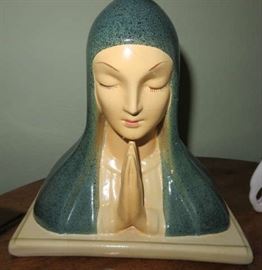Vintage Roman Art Co. Robia Ware Madonna Statue