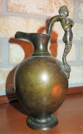Antique Bronze Ewer with boy handle