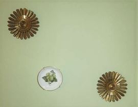 Pair Small Syroco Sunburst Wall Plaque