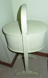 Antique Painted Wood Standing Sewing Box 