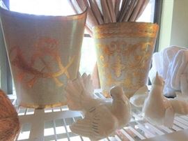 Vintage Florentine Waste Baskets Italy 