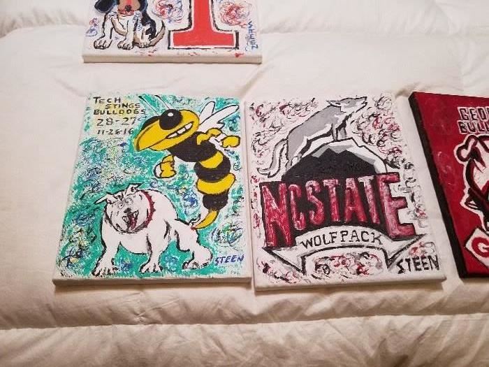 Georgia Tech, North Carolina State and other college original paintings