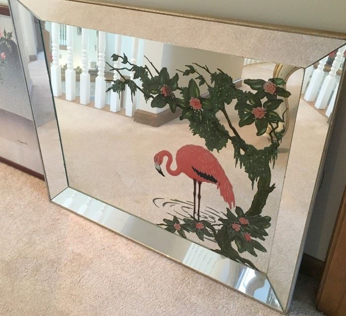 Mid century flamingo mirror Large