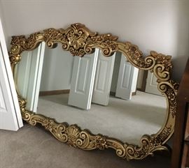 Large gold framed mirror