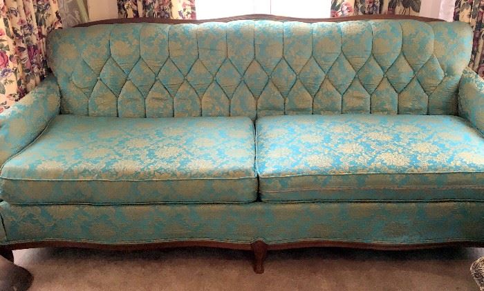Brocade Mid Century Couch