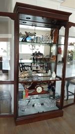 Lighted curio cabinet (again, items in cabinet not for sale