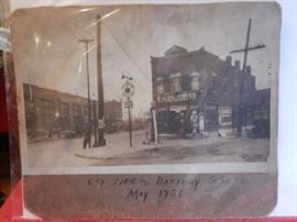 PHOTOGRAPH OF E-J TIRES AND BATTERY STATION 1926