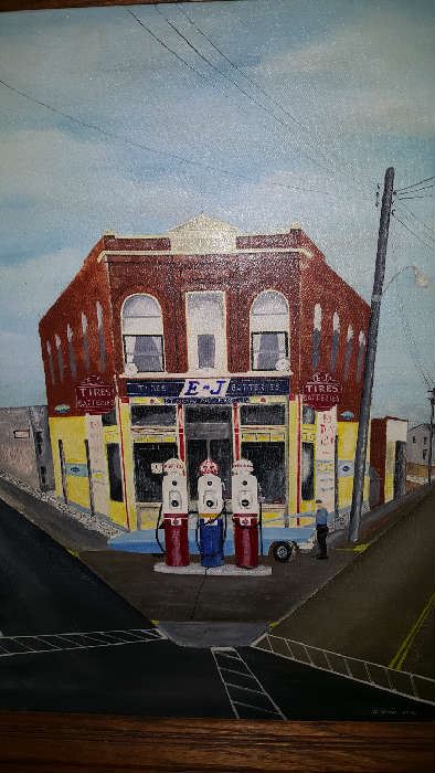 THIS WAS THE FAMILY BUSINESS AT SOUTHWEST AND MANCHESTER IN MAPLEWOOD, MO WHERE THE AUTOMOTIVE MEMORABILIA CAME FROM. EJ TIRE AND BATTERY WAS THERE FROM 1920-1975