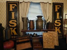 PAIR OF EARLY  FISK TIRES SIGNS