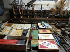 TONS OF OLD TOOLS, HARDWARE, ETC
