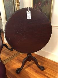 Mahogany Chippendale Tilt Top Tea Table on Tripod Base, Ball and Claw Feet 