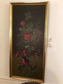 Victorian Still Life Oil Painting of Roses 