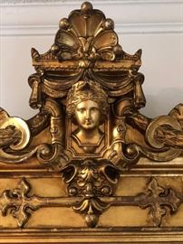 Detail of Crest on Egyptian Revival Mirror 