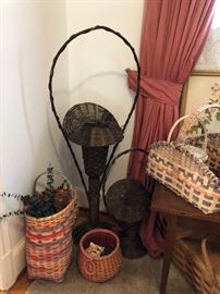 Baskets, including this tall Funeral Basket 