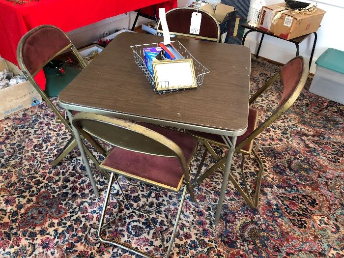 Card Table and Four Chairs 