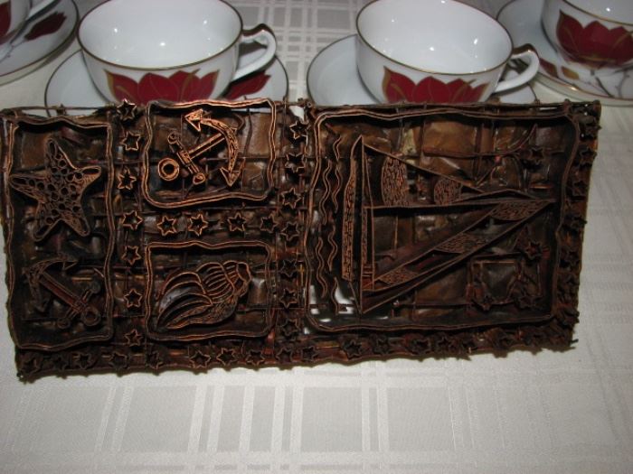 Batik (batique) stamp or press - vintage, copper, nautical themes
