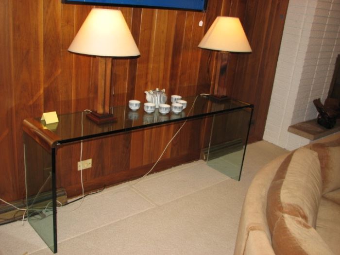 glass sofa table