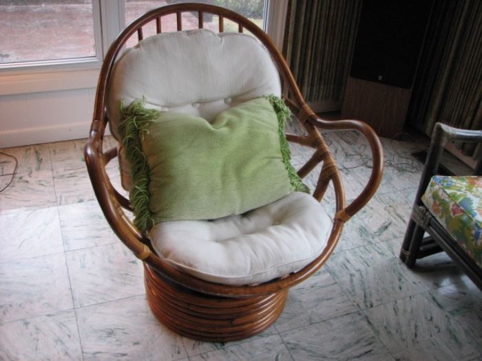 bamboo bent wood rocking swivel chair