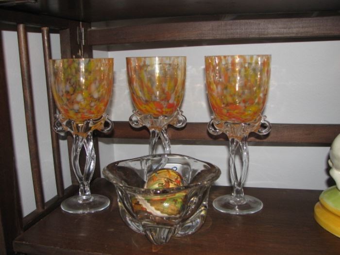 art glass stemware
