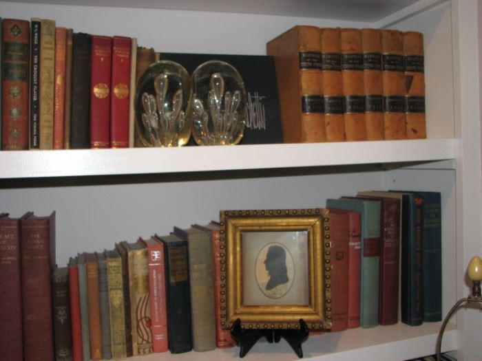 vintage books, bookends