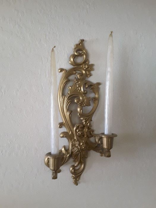 Decorative Plastic Wall Sconce with Real Candles. There are 2 of these sconces.