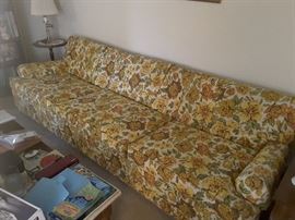 Vintage Flower Couch, 8 foot long