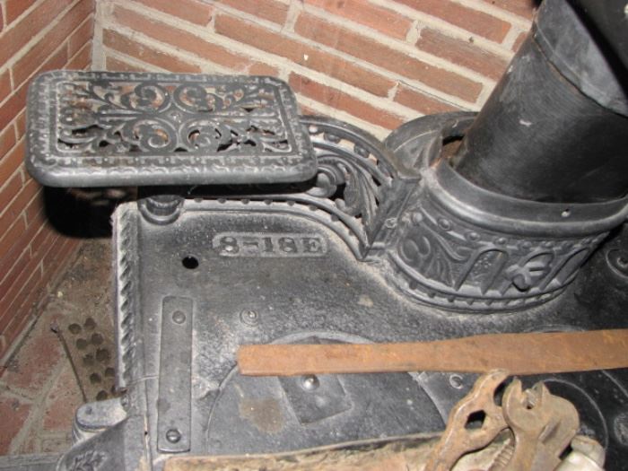 "Radiant Home" antique cast iron stove.  It was originally part of the Meadowdale 1-room schoolhouse.
