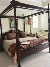Gorgeous California King Bed, Carved Wood, Shipped from Indonesia