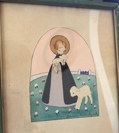 Girl w 2 Lambs Jeanne Hebbelynck