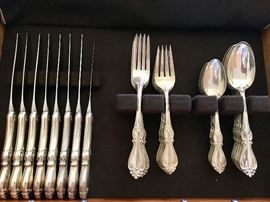 Towle "Queen Elizabeth I", (12) 5-piece settings plus 9 Serving pieces. (partial shown).