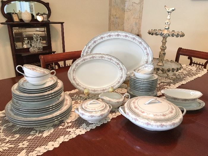 Noritake "Glenwood" Service for 12, plus several serving pieces. Partial shown.