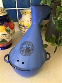 Vintage enameled tin inhaler