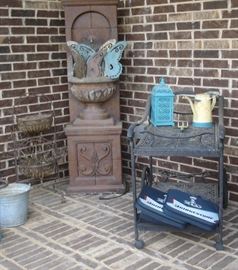 Outdoor fountain, beverage cart from Chair King