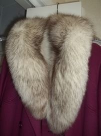 beautiful fur collar on 100% wool coat