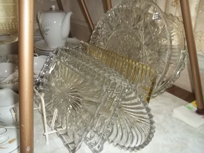 glass and crystal serving trays