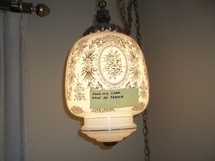 hanging vintage swag lamp made in France