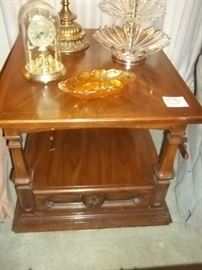 vintage end table with drawer