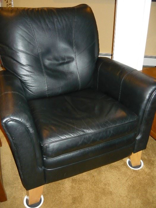 One of a pair of genuine leather LaZBoy recliners           NOT INCLUDED IN 50% OFF SALE