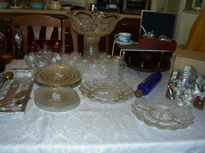 Another gorgeous punchbowl with base, cups and ladle