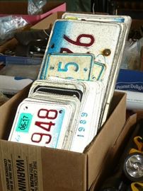 Old car and motorcycle license plates