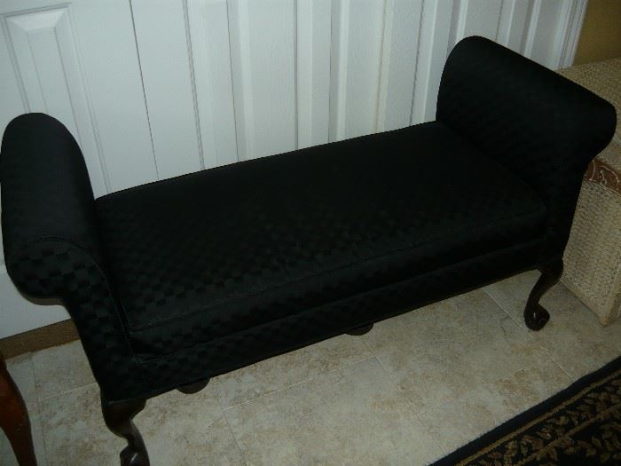 Beautiful black upholstered hall or bedroom bench
