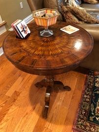Round Table with Wood Marquetry 