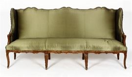 Louis XV Walnut Canape, Mid 18th C., in molded walnut and carved. Antique French  Sofa Couch Settee