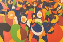 Arnold Weber ,American, 20th Century Abstract Painting  Signed A. Weber, June 1972.