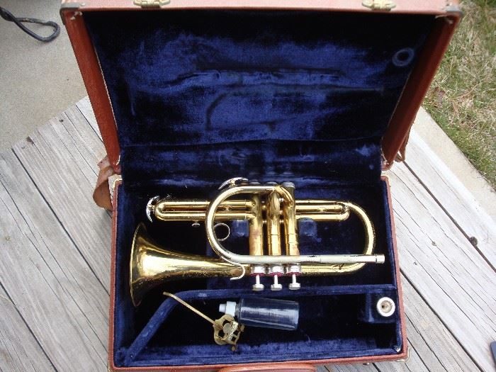 Vintage Conn Brass Cornet with Original Case